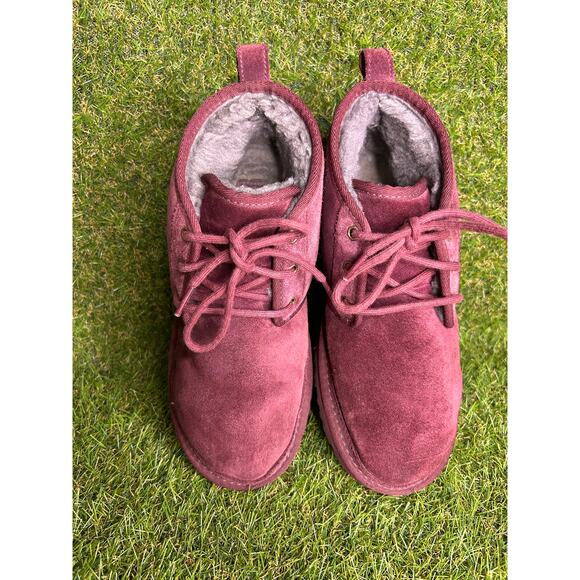 UGG Neumel‎ Mens Burgundy 3 Eye Chukka Boot 8 - Picture 9 of 12